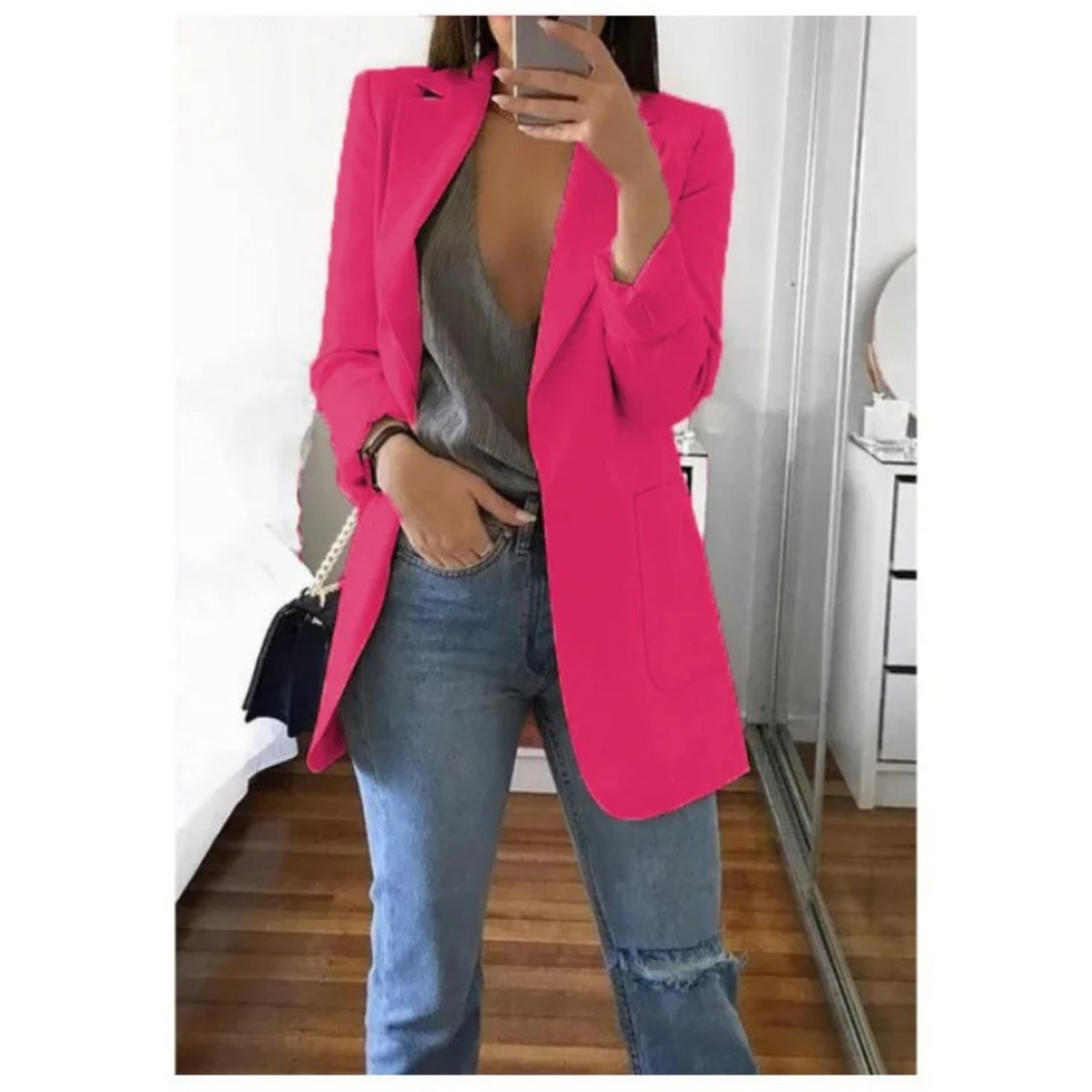 Image of Women's Long Sleeve Notch Lapel Blazer