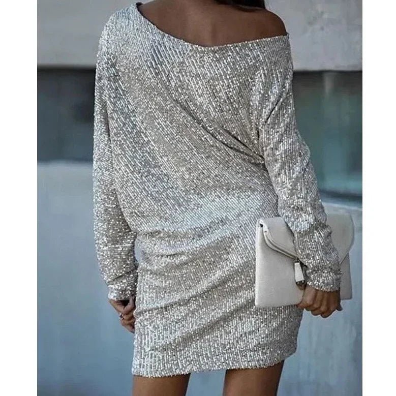 Image of Women's Long Sleeve Off-Shoulder Mini Dress