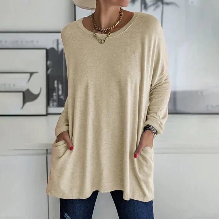 Image of Women's Long Sleeve Pocket Tunic Top