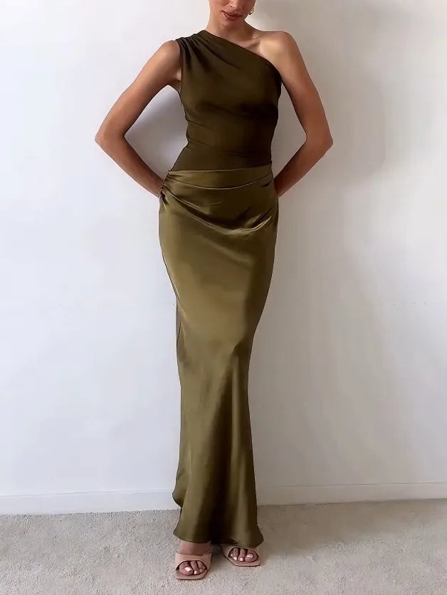 Image of Women's One Shoulder Bodycon Maxi Dress