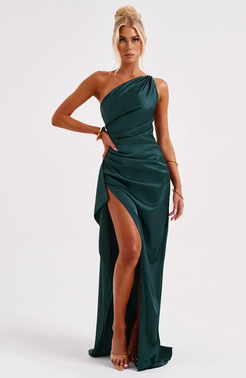 Image of Women's One Shoulder Evening Maxi Dress