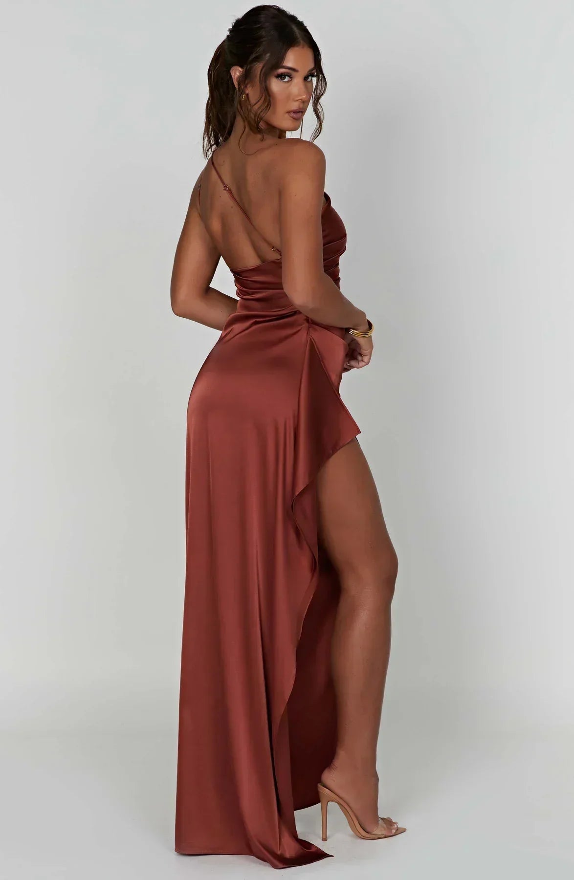 Image of Women's One Shoulder Evening Maxi Dress