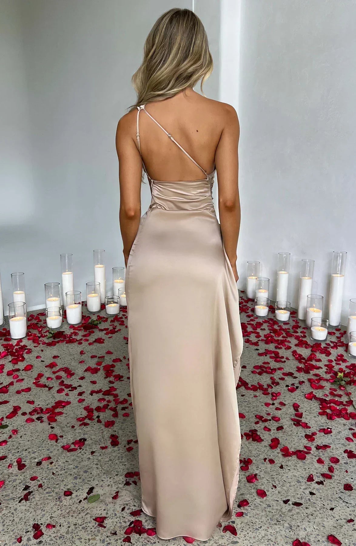 Image of Women's One Shoulder Evening Maxi Dress