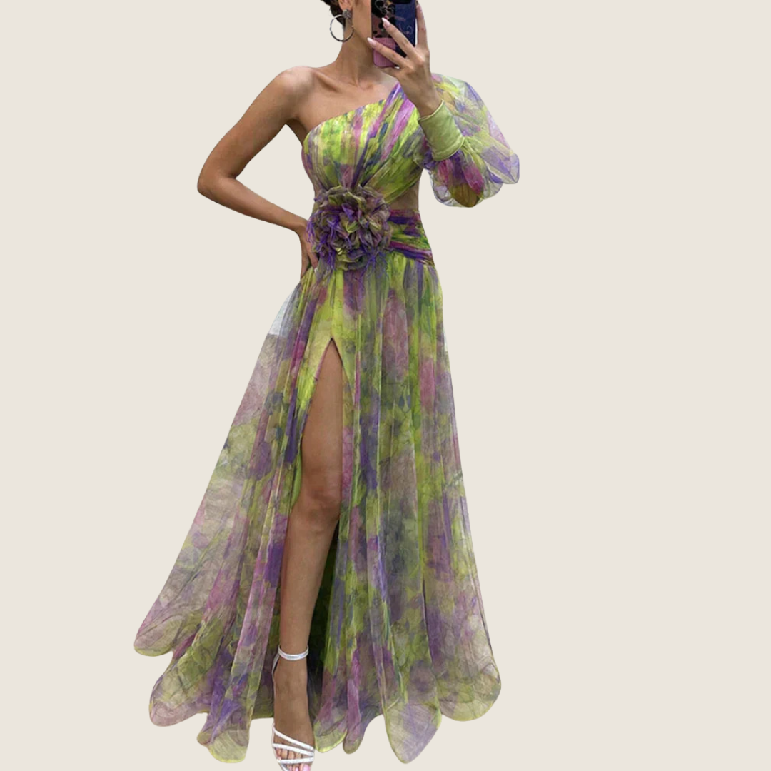 Image of Women's One Shoulder Floral Maxi Dress