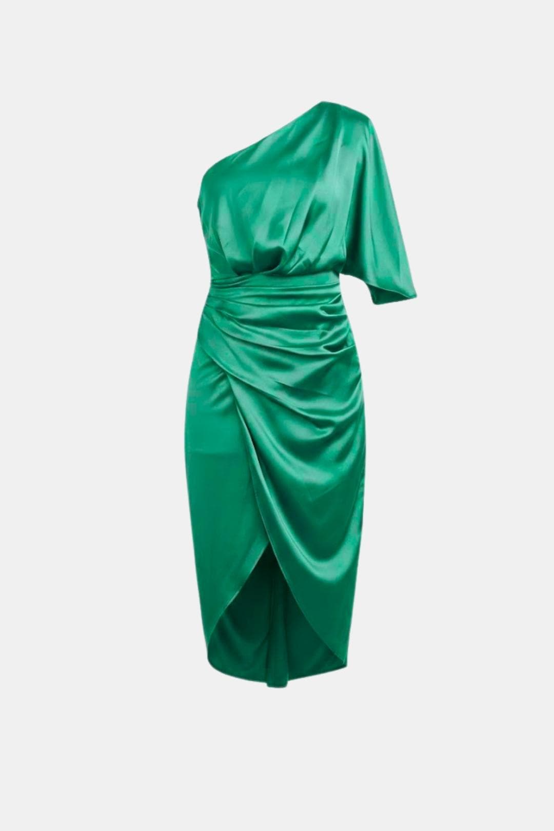 Image of Women's One-Shoulder Wrap Midi Dress