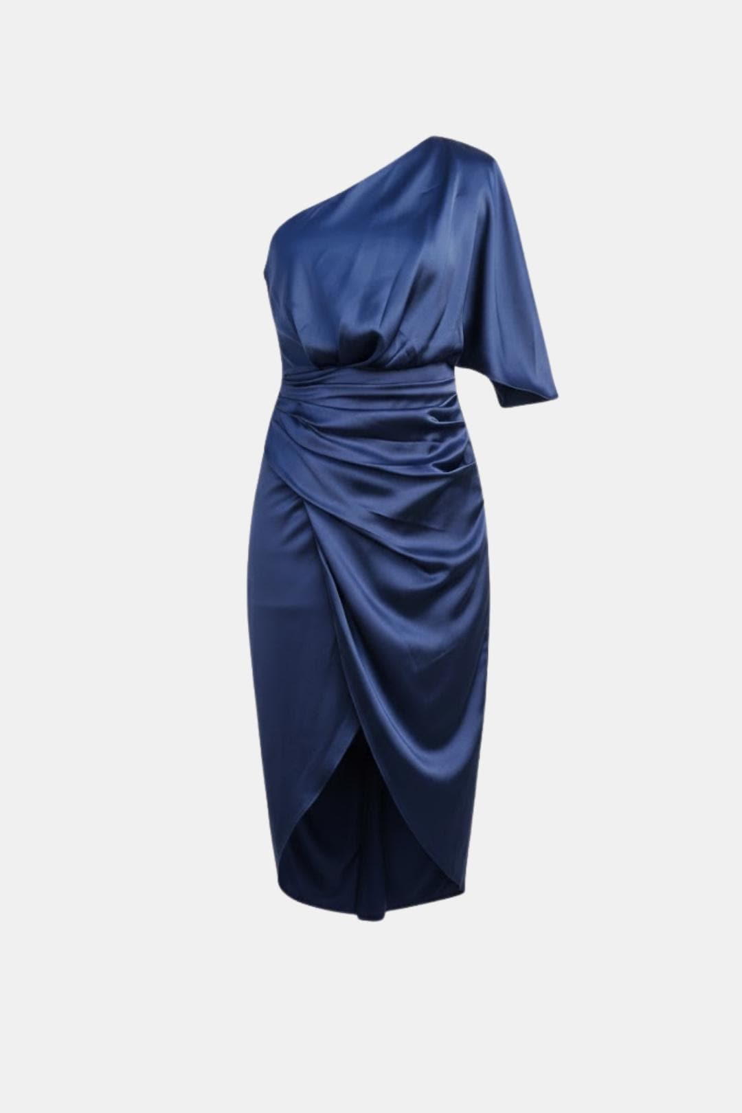 Image of Women's One-Shoulder Wrap Midi Dress
