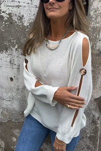 Women's Oversized Shoulder-Cutout Sweater