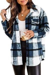 Women's Plaid Shirt Jacket