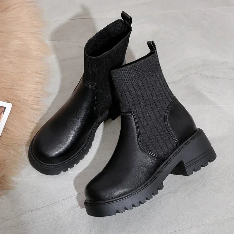 Image of Women's Platform Ankle Sock Boots