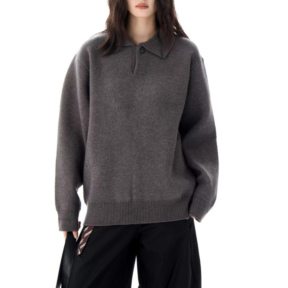 Image of Women's Polo Ribbed Knit Sweater