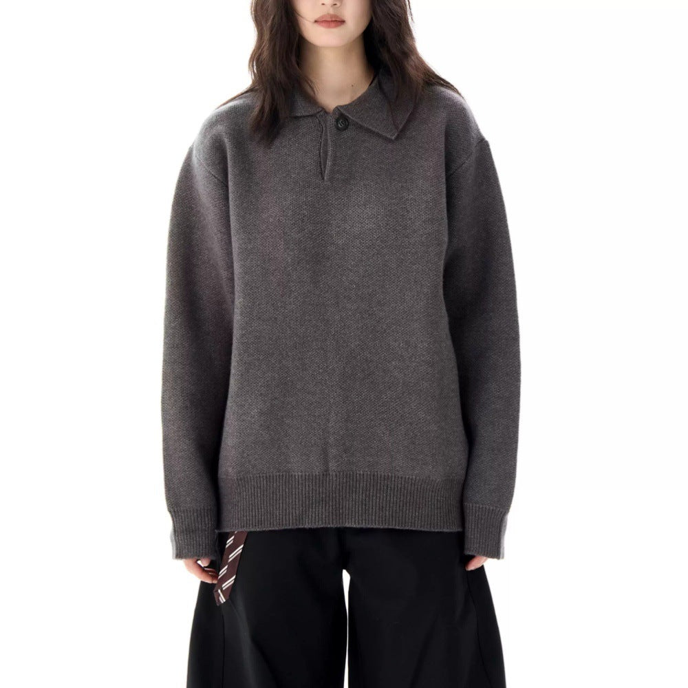 Image of Women's Polo Ribbed Knit Sweater