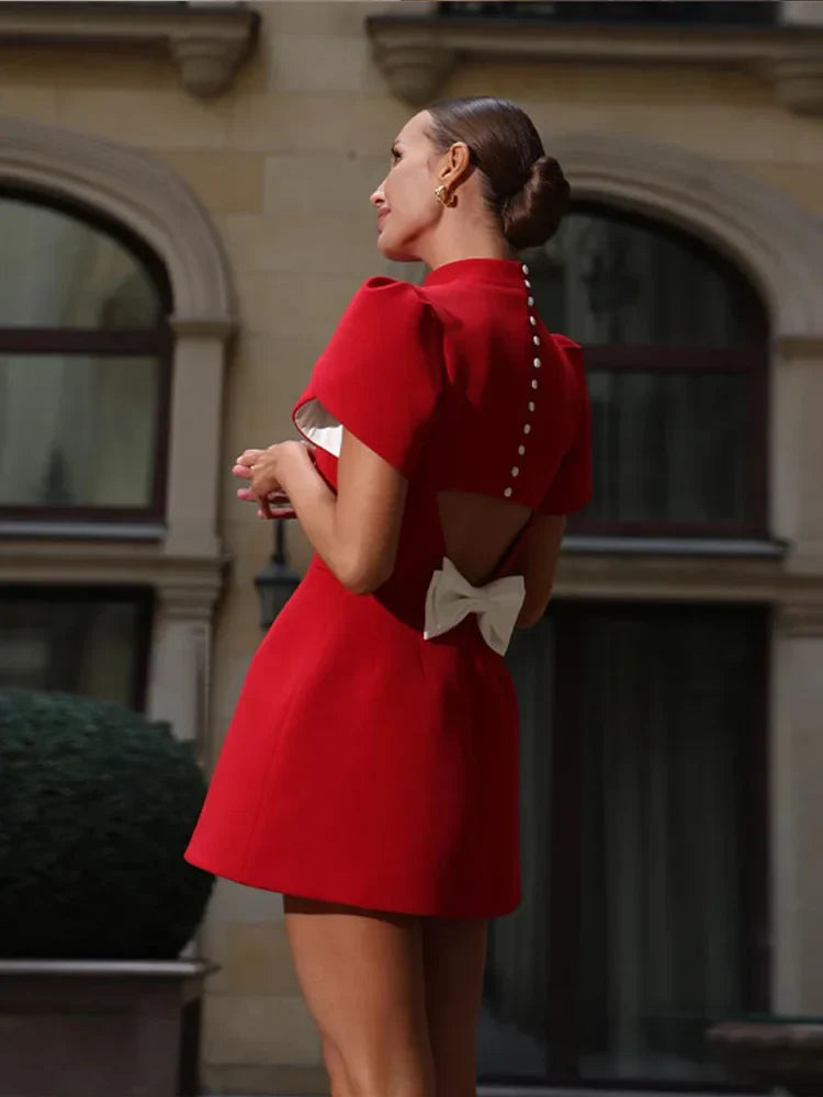 Image of Women's Puff Sleeve A-Line Mini Dress