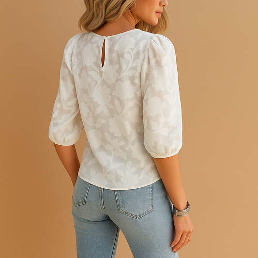 Image of Women's Puff Sleeve Floral Blouse
