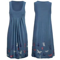 Women's Sleeveless A Line Knee Length Printed Dress