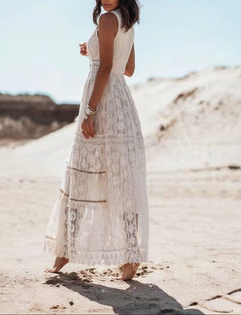 Image of Women's Sleeveless Boho Maxi Dress