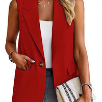 Women's Sleeveless Lapel Blazer Vest