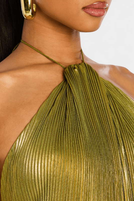 Image of Women's Slit Halter Maxi Dress
