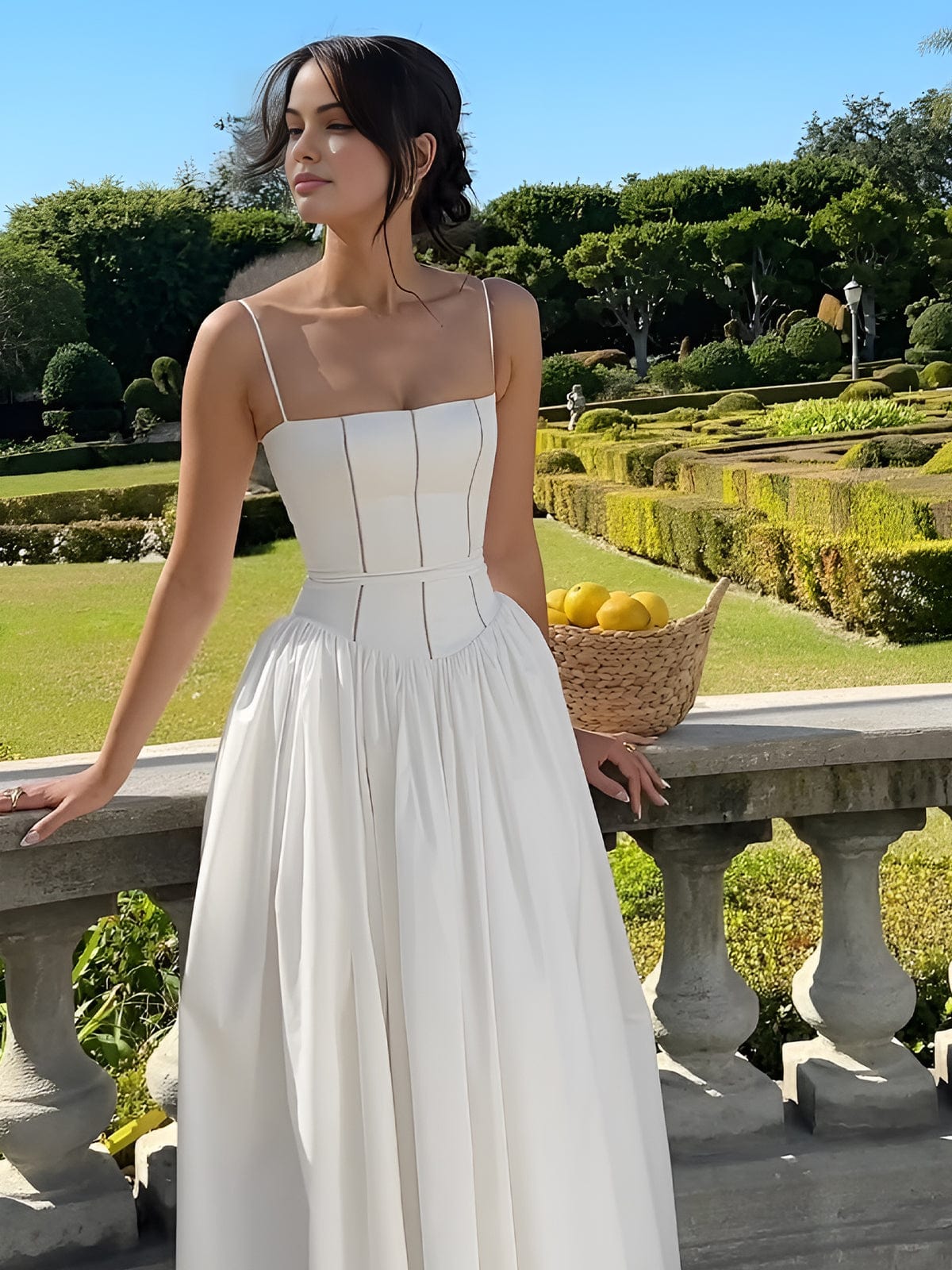 Image of Women's Spaghetti Strap A-Line Midi Dress