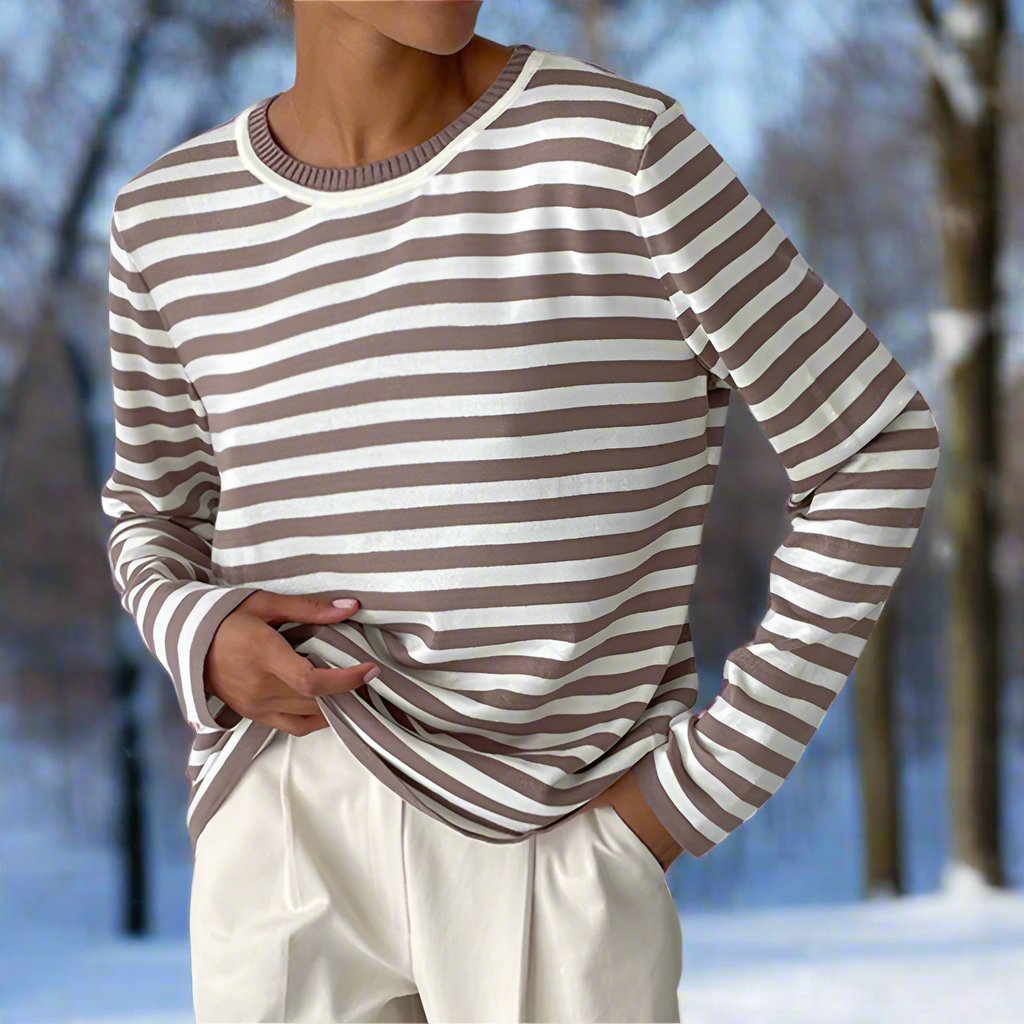 Image of Women's Striped Long Sleeve Top