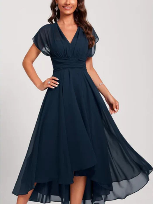 Image of Women's V-Neck A-Line Midi Dress
