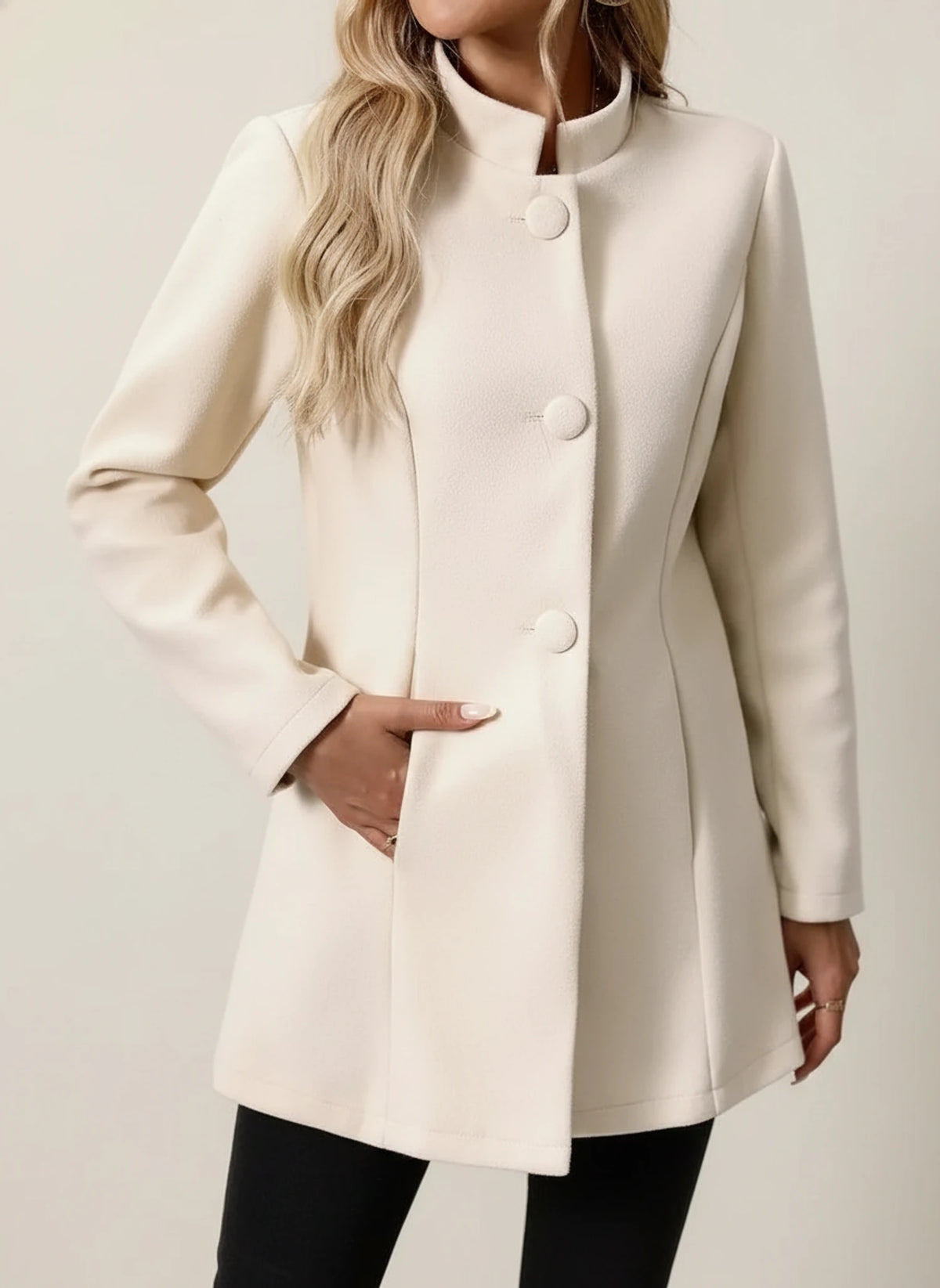 Women's Mandarin Collar A-Line Jacket