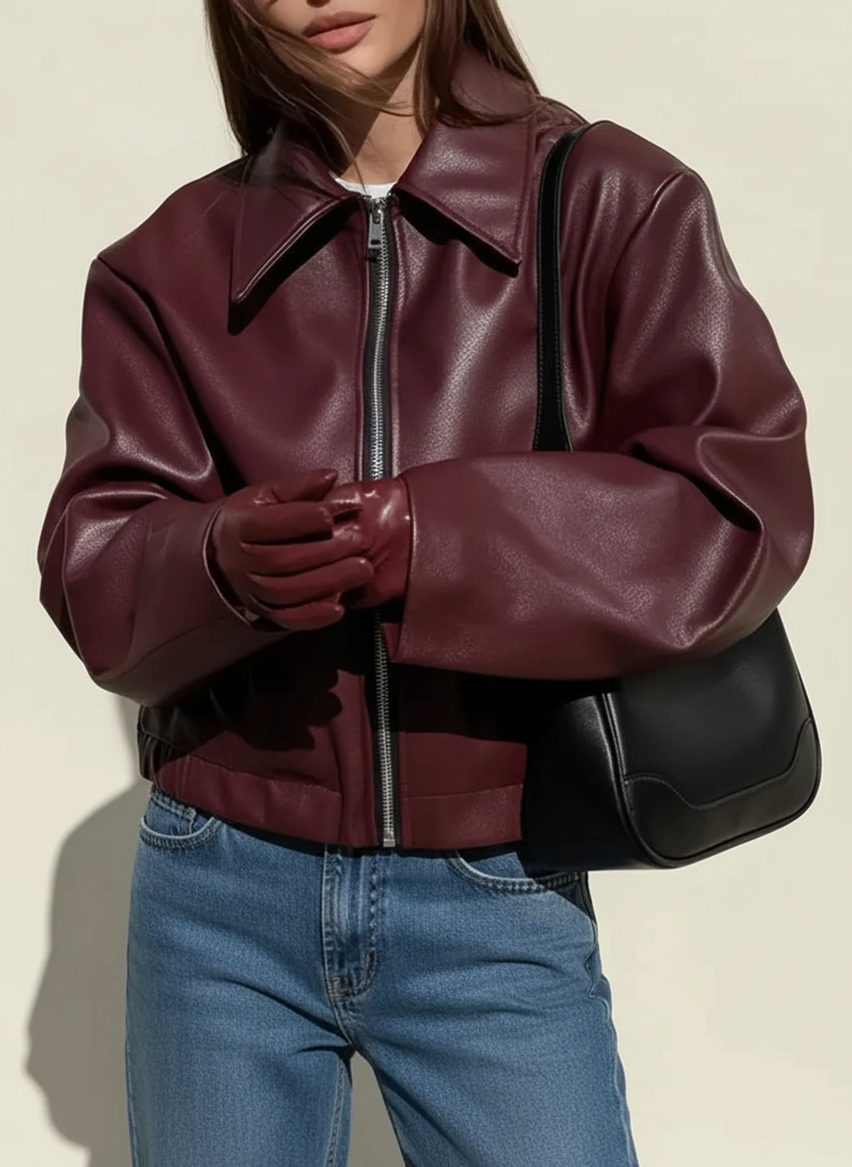 Women's Collared Cropped Jacket