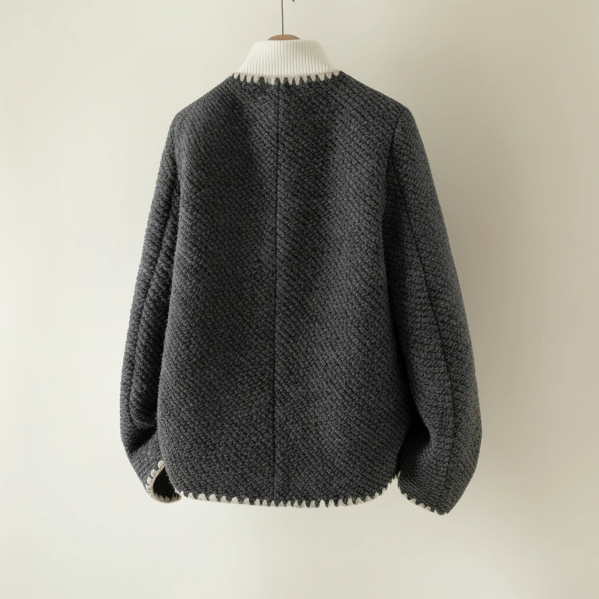 Women's Collarless Knit Cardigan Jacket