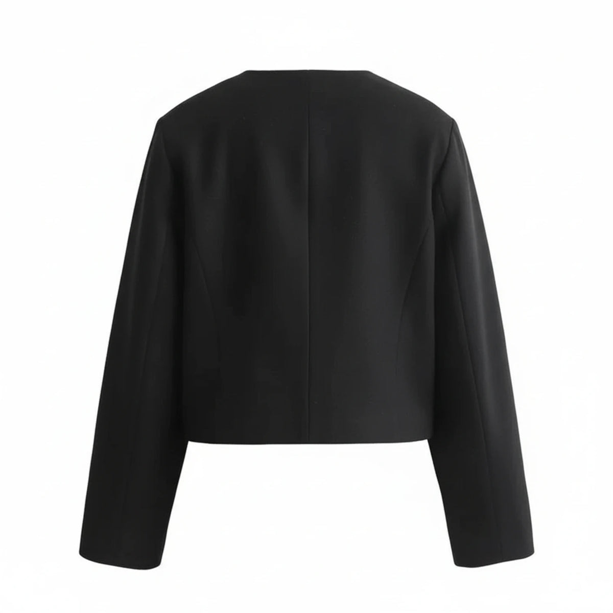 Women's Collarless Cropped Blazer Jacket