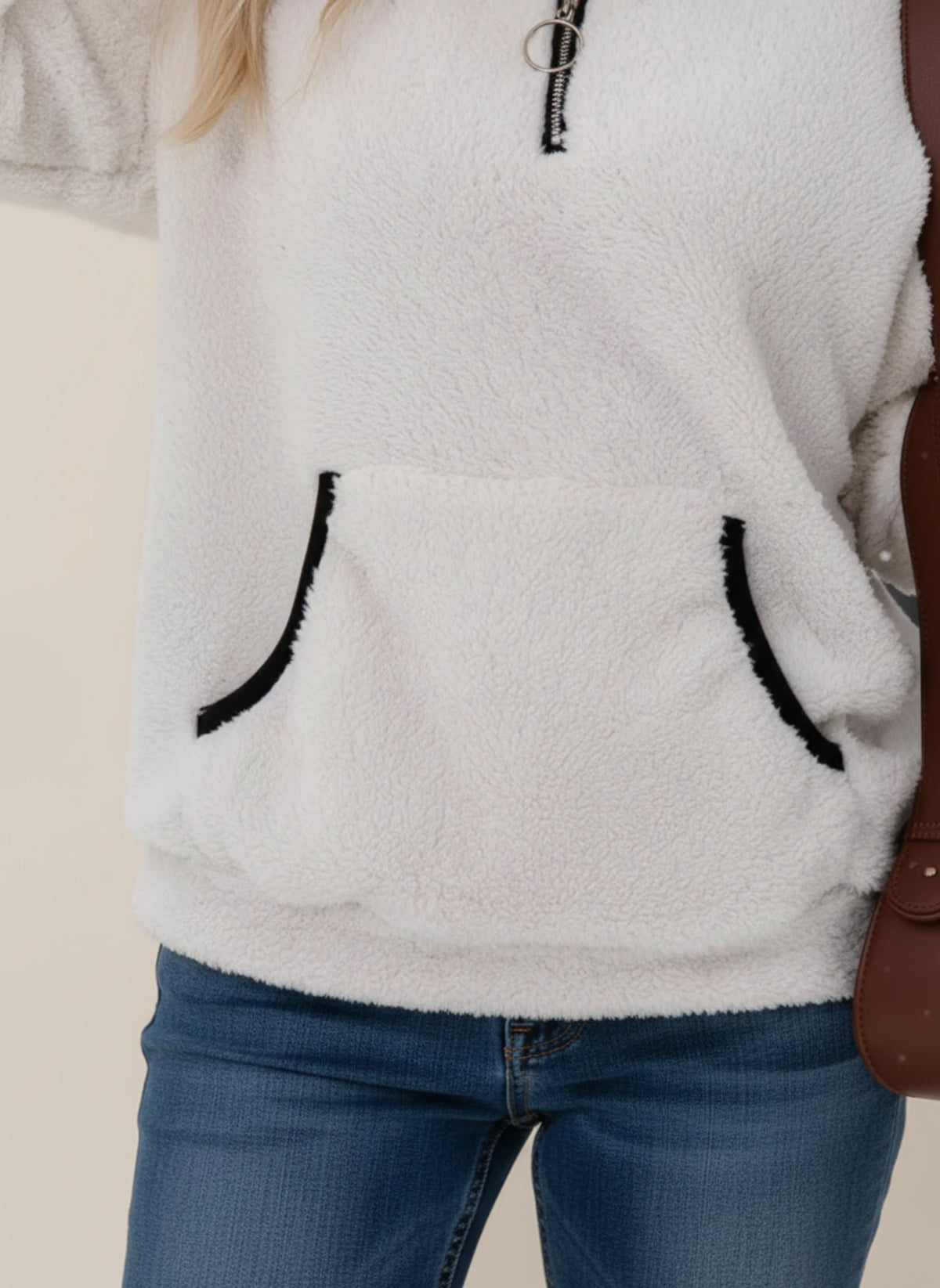 Women's Half-Zip Teddy Pullover Sweater