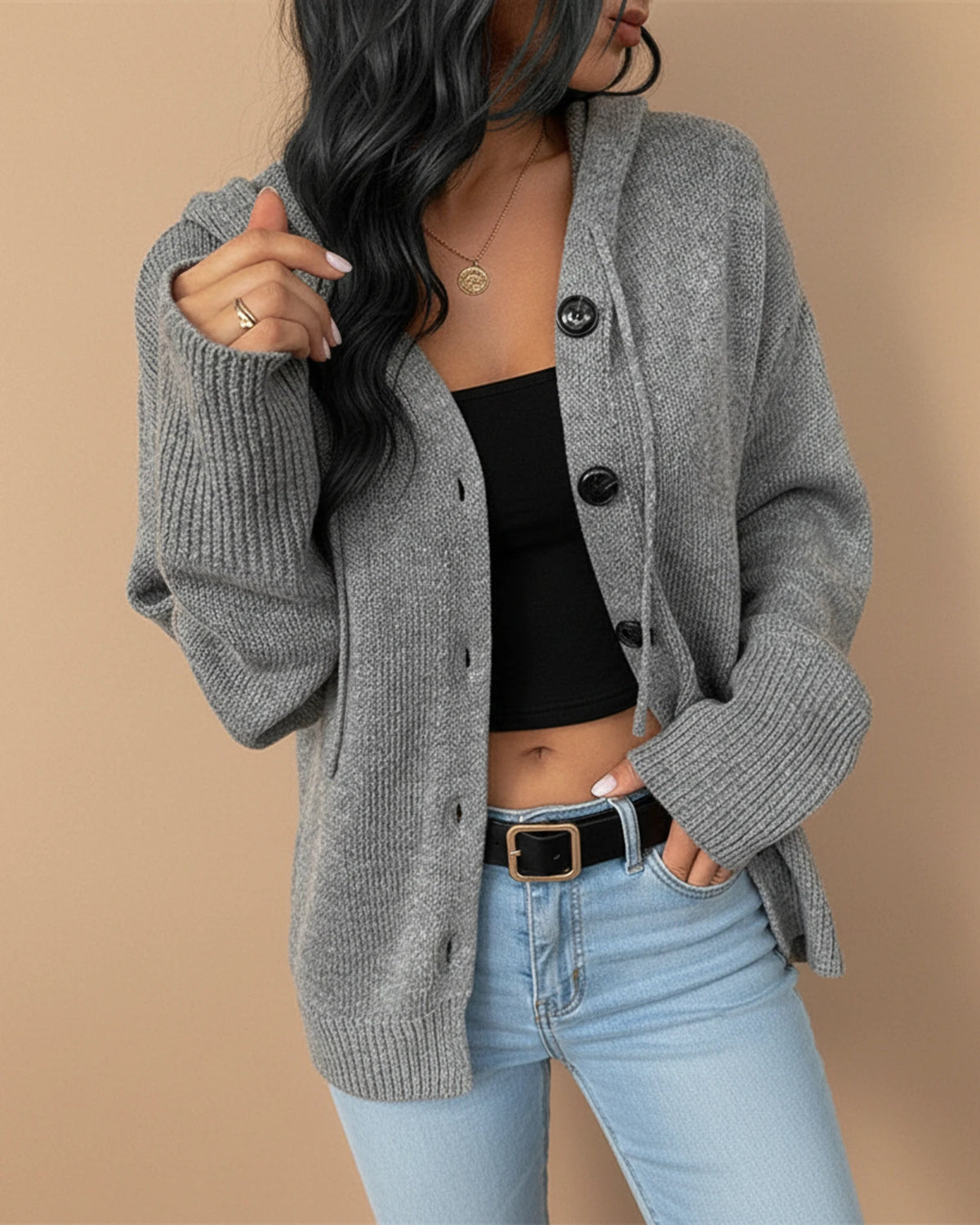 Women's Hooded Cardigan Sweater