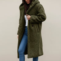Women's Long Hooded Teddy Winter Coat