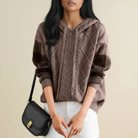 Women's Hooded Cable Knit Winter Sweater