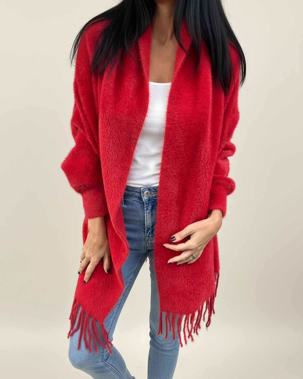 Women's Relaxed Fit Open Front Winter Cardigan