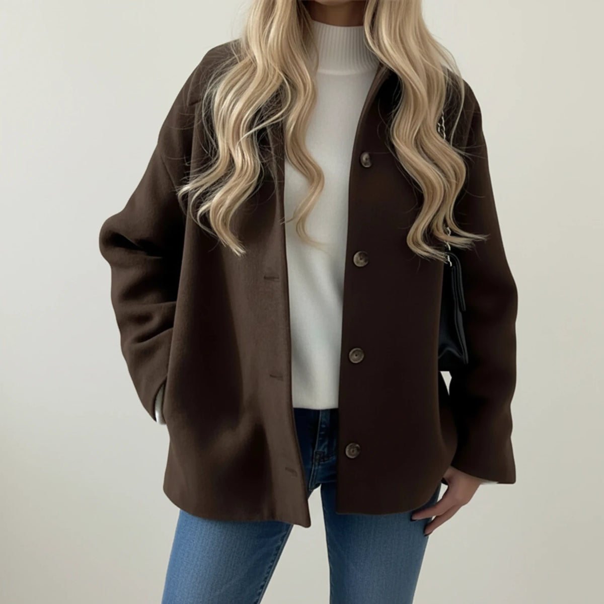 Women's Collared Overshirt Jacket