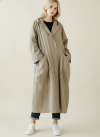 Women's Waterproof Hooded Trench Coat