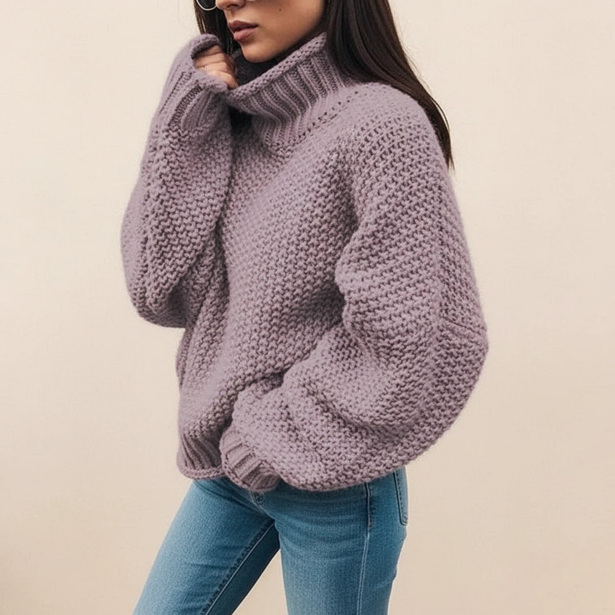 Women's Chunky Knit Turtleneck Sweater
