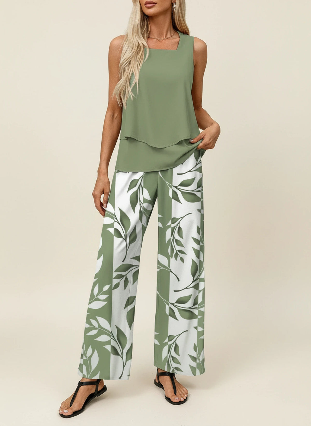 Women's Sleeveless Pant Set