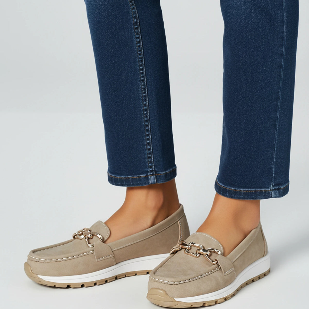 Women's Suede Orthopedic Loafers with Platform Sole