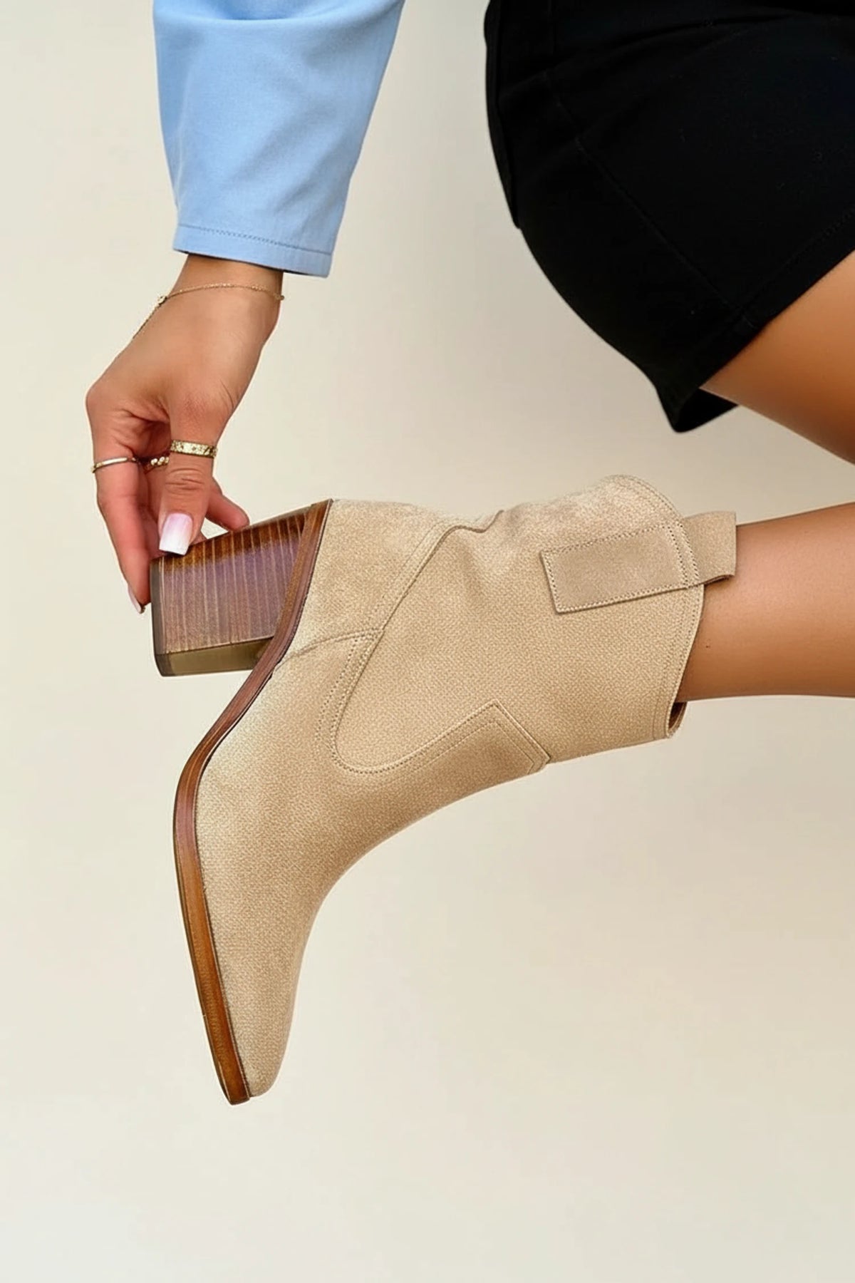 Women's Western Suede Style Ankle Boots