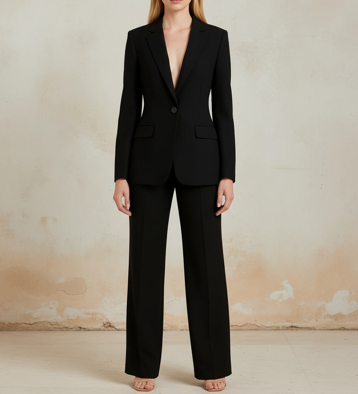 Women's Chic Tailored Long Blazer Suit Set