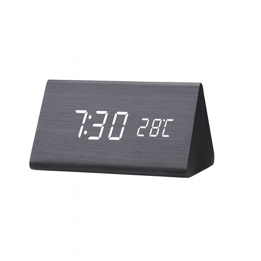 Wooden Design Alarm Clock with LED Display