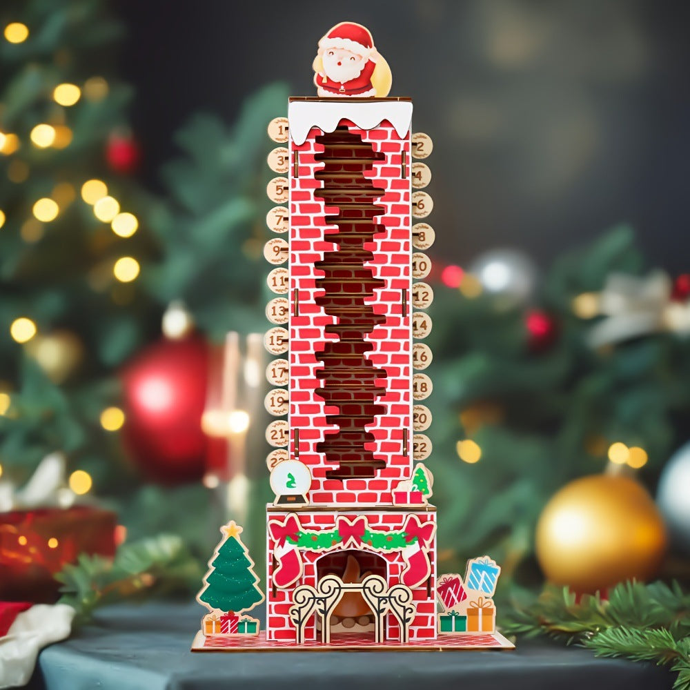 Wooden Detachable Santa Claus Countdown Display Stand