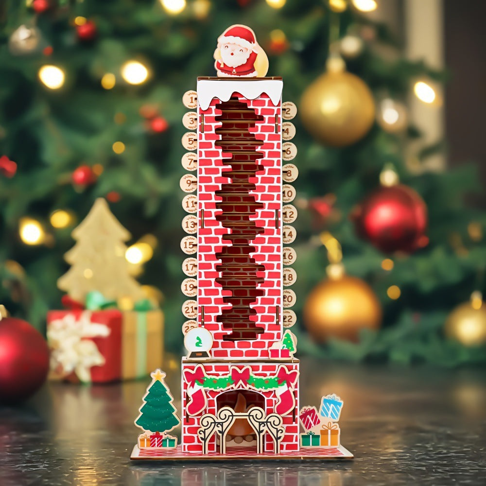 Wooden Detachable Santa Claus Countdown Display Stand