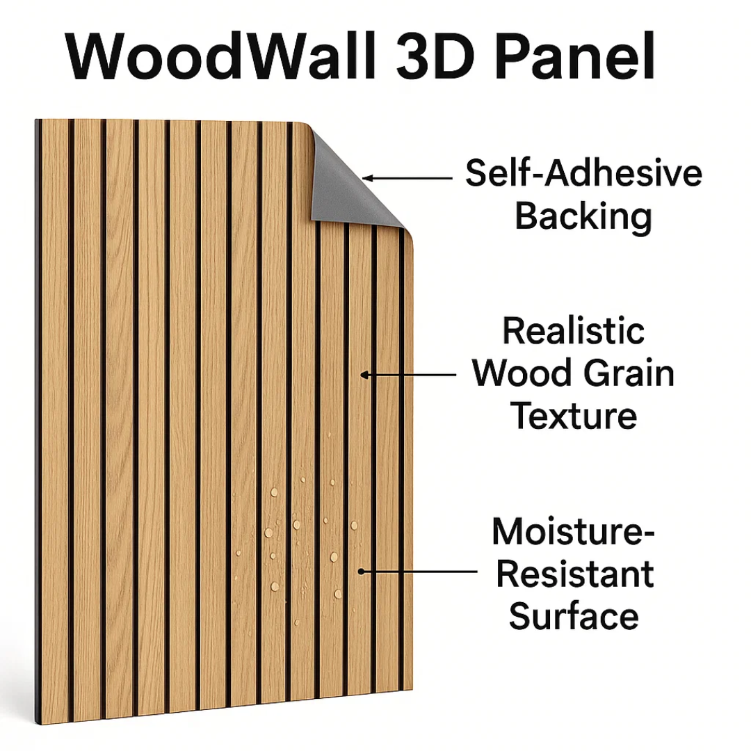 WoodWall | Self-Adhesive 3D Wall Panels with Wood Effect