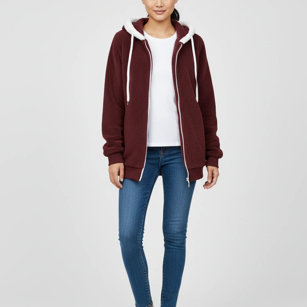 Women's Hooded Zip-Up Sweater