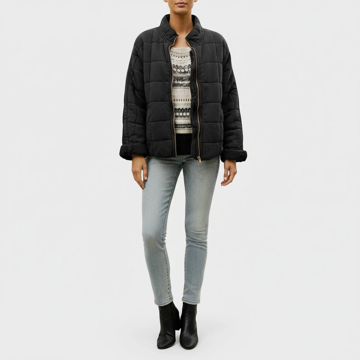 Women's Quilted Bomber Jacket